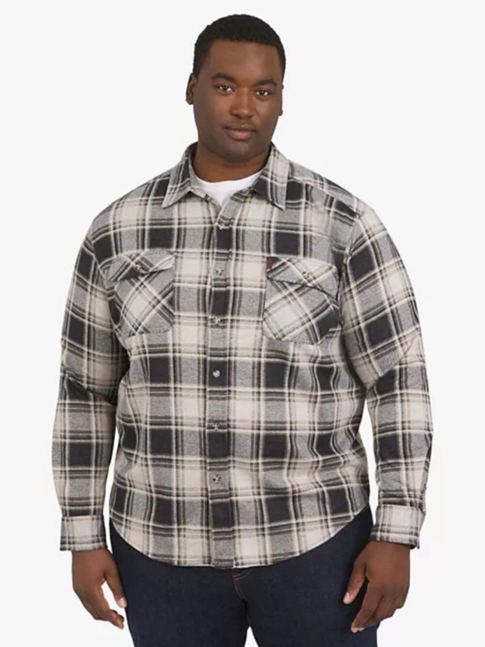 Chaps Men's Big & Tall Long Sleeve Flannel Shirt in Newport Navy NWT